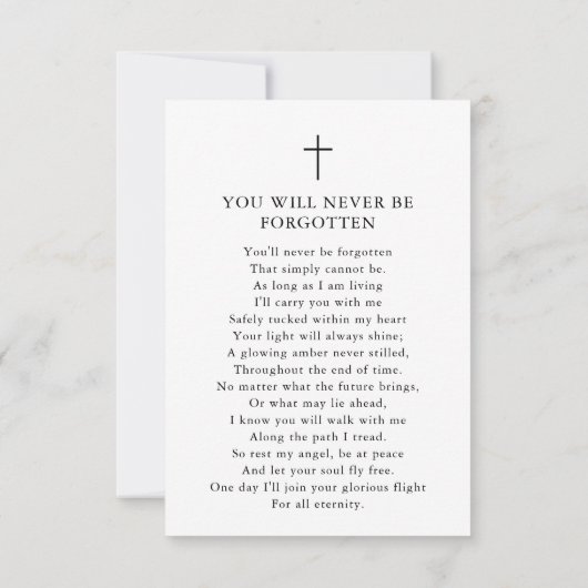 ライフ写真フローラ祈りの言葉カードのお祝い (裏面)