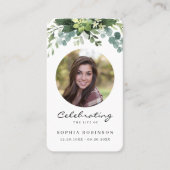 ライフ写真フローラ祈りの言葉カードのお祝い 名刺 (正面)