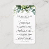 ライフ写真フローラ祈りの言葉カードのお祝い 名刺 (裏面)