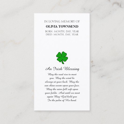 ライフ写真記念カードお祝い 名刺 (裏面)