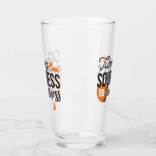 ライフ前向きメッセージ – サワーからスウィートへ タンブラーグラス (左)