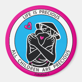 ライフ大切は4 Pink_3"ラウンドマグネット マグネット