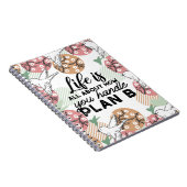 ライフ引用文と幾何学的春自然パターン ノートブック (右側)