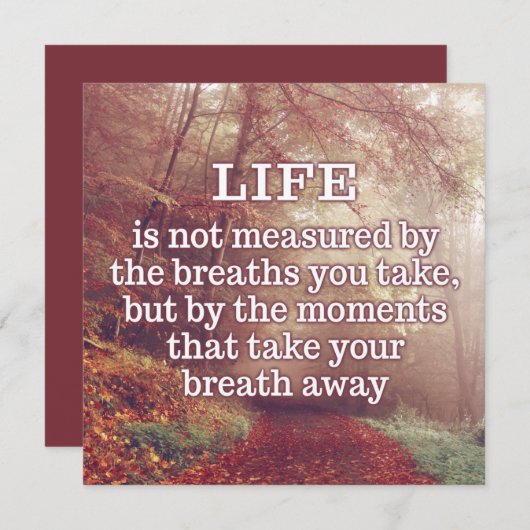 ライフ引用文カスタムカード/招待 招待状 (正面/裏面)