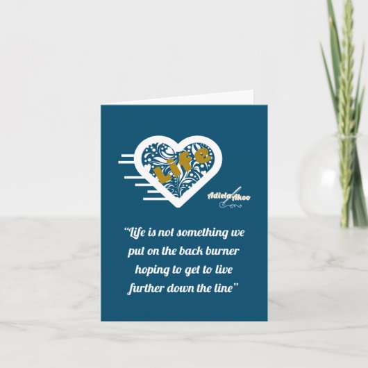 ライフ引用文ノートカードby詩人Adiela Akoo ノートカード (正面)