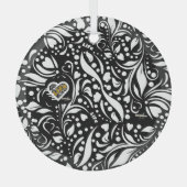 ライフ引用文ブラックオーナメントバイアディラアコー ガラスオーナメント (正面)