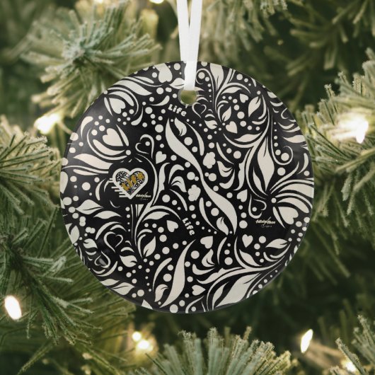 ライフ引用文ブラックオーナメントバイアディラアコー ガラスオーナメント (インサイチュ)