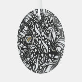 ライフ引用文ブラックオーナメントバイアディラアコー ガラスオーナメント (正面左)