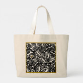 ライフ引用文ブラックジャンボトートアディエラアコー ラージトートバッグ (裏面)