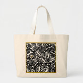 ライフ引用文ブラックジャンボトートアディエラアコー ラージトートバッグ (正面)