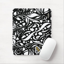 ライフ引用文ブラックマウスパッドby Poet Adiela Akoo マウスパッド