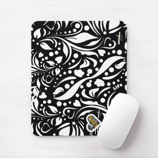 ライフ引用文ブラックマウスパッドby Poet Adiela Akoo マウスパッド (マウス)
