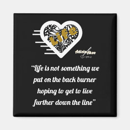 ライフ引用文ブラックマグネットby詩人Adiela Akoo マグネット