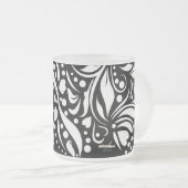 ライフ引用文ブラックマグバイポエトアディラAkoo フロストグラスマグカップ (正面右)