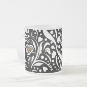 ライフ引用文ブラックマグバイポエトアディラAkoo フロストグラスマグカップ (正面左)