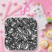 ライフ引用文ブラック紙プレートズバイアディラアコー ペーパープレート (パーティー)