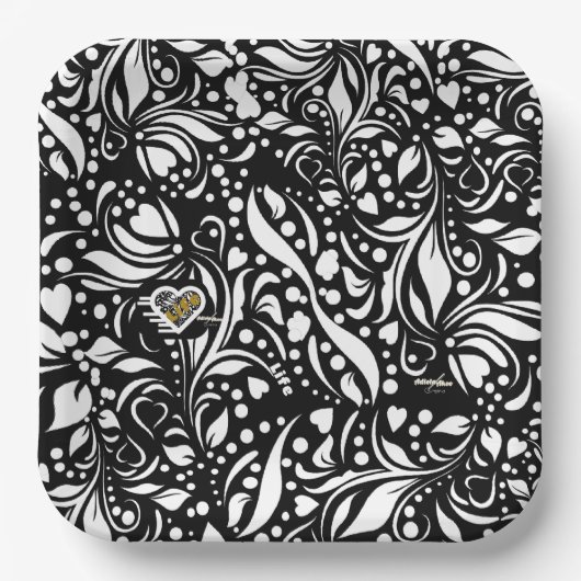 ライフ引用文ブラック紙プレートズバイアディラアコー ペーパープレート (正面)