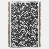 ライフ引用文ブラック装飾ブランケット スローブランケット (正面縦)