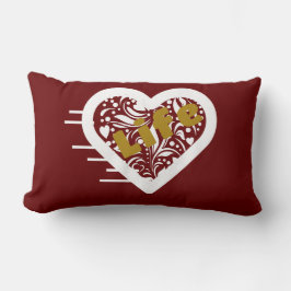 ライフ引用文マルーン装飾用クッションバイポエトアディラアコー ランバークッション