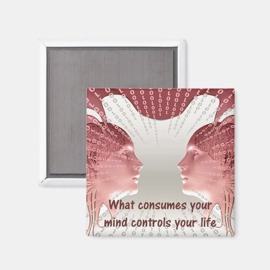 ライフ引用文前向きの考えることわざ マグネット (正面/裏面)