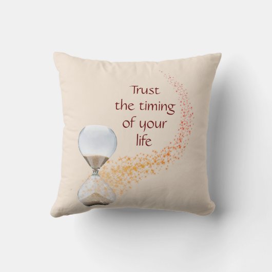 ライフ引用文砂時計を信頼 クッション (裏面)