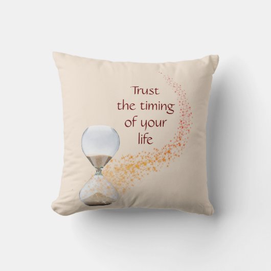 ライフ引用文砂時計を信頼 クッション (正面)