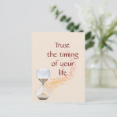 ライフ引用文砂時計を信頼 ポストカード (スタンド正面)