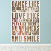 ライフ引用文 キャンバスプリント (インサイチュ (ウッドフロア))