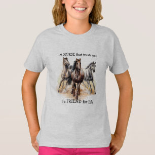 ライフ引用文TシャツでFRIENDを信頼するHORSE Tシャツ