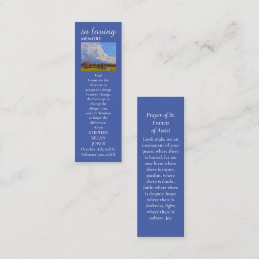 ライフ悔やみや弔慰の絵画祈りの言葉カードお祝い コーリングカード (正面/裏面)