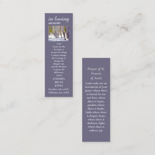 ライフ悔やみや弔慰の絵画祈りの言葉カードお祝い コーリングカード (正面/裏面)