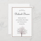 ライフ悔やみや弔慰確認カードのツリー ノートカード (正面/裏面)