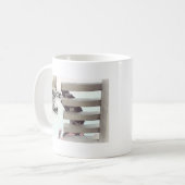 ライフ意欲を起こおもしろいことわざ猫 コーヒーマグカップ (正面左)