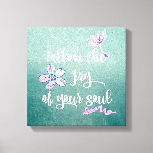 ライフ感動的ジョイ引用文 キャンバスプリント (正面)