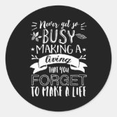 ライフ感動的引用文は愛を感謝 ラウンドシール (正面)