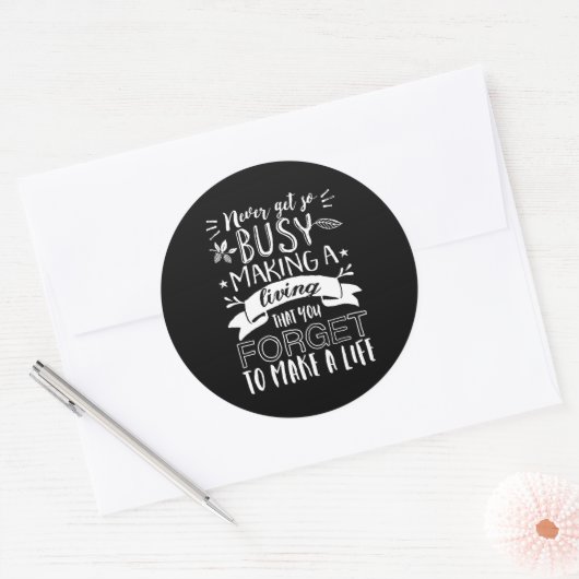 ライフ感動的引用文は愛を感謝 ラウンドシール (封筒)