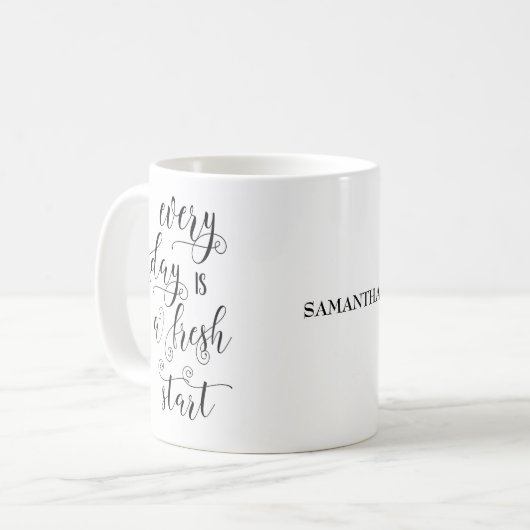 ライフ感動的引用文パーソナライズされたコーヒーマグ コーヒーマグカップ (正面左)