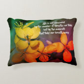 ライフ感動的引用文フラワー抽象芸術 アクセントクッション (正面)