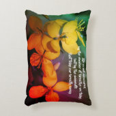 ライフ感動的引用文フラワー抽象芸術 アクセントクッション (正面(垂直))