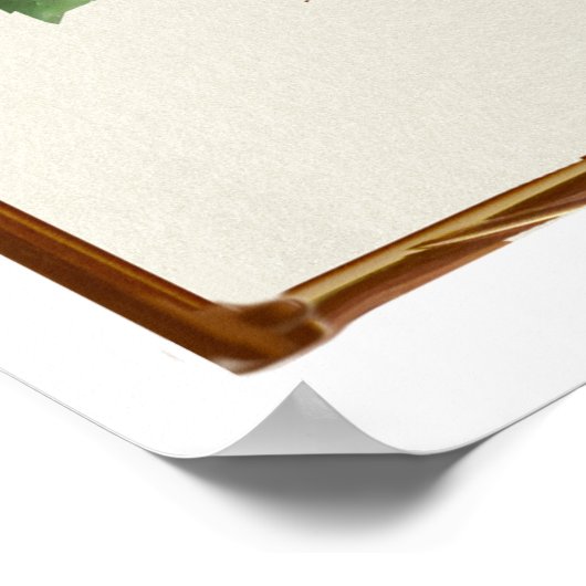 ライフ感動的引用文ブラウンピンク ポスター (角)