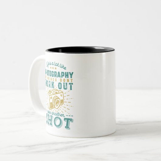 ライフ感動的引用文写真家 ツートーンマグカップ (正面左)