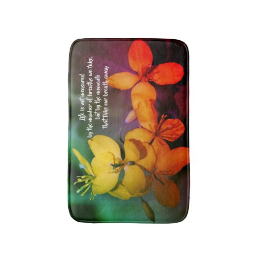 ライフ感動的引用文花抽象芸術 バスマット (正面縦)