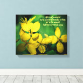ライフ感動的引用文花 キャンバスプリント (インサイチュ (ウッドフロア))