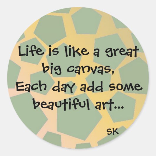 ライフ感動的引用文 ラウンドシール (正面)