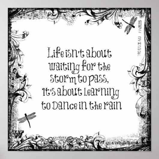 ライフ感動的引用文:雨の中の踊り ポスター (正面)