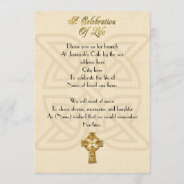 ライフ招待状ケルト結び目模様とクロスのお祝い 招待状