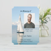 ライフ招待状セーラーセーリングボートお祝い 招待状 (スタンド正面)