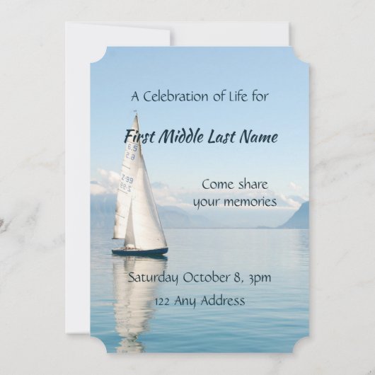 ライフ招待状セーラーセーリングボートお祝い 招待状 (裏面)