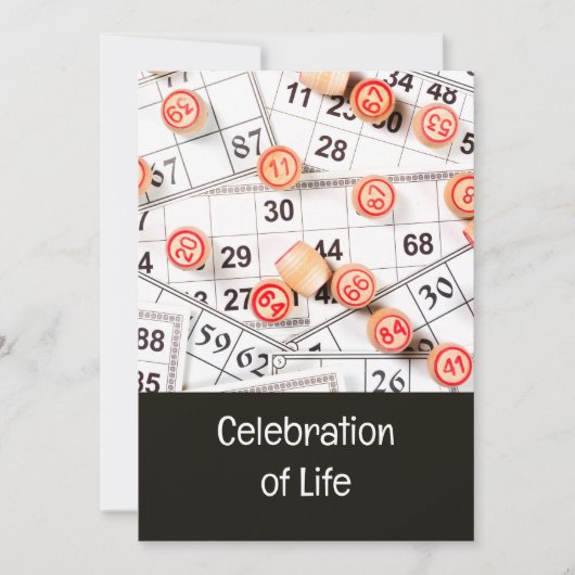 ライフ招待状ビンゴゲームのお祝い 招待状 (正面)