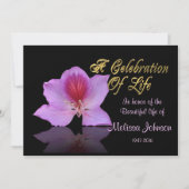 ライフ招待状ラベンダーオーキッドお祝い 招待状 (正面)